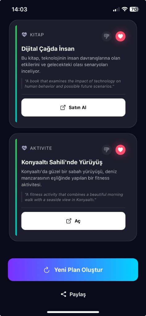 Kitap ve aktivite önerileri